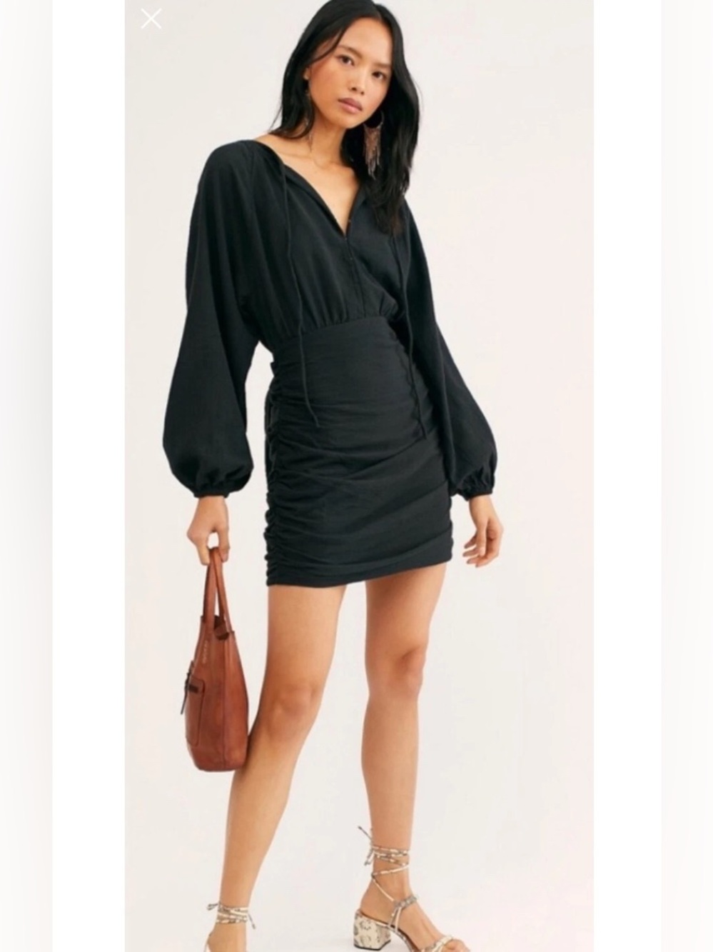 FREE PEOPLE ENDLESS SUMMER “THE ONLY ONE” BLACK TIE BACK MINI DRESS